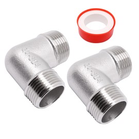 SWZHAI 2PCS 90 Degree Elbow 3/4" NPT Male x 3/4" NPT Male Street Elbow 304 Stainless Steel Pipe Fittings Male Threaded Coupler