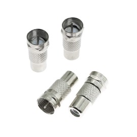 Maxmoral 4PCS F Type Male to RCA Female Connector Straight Coax Cable Adapter