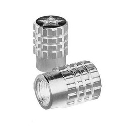 SIMPLE KITCHEN MEALS 2 Silver Billet Knurled Tire Valve Cap Motorcycle - Sheriff Star Style 333-534