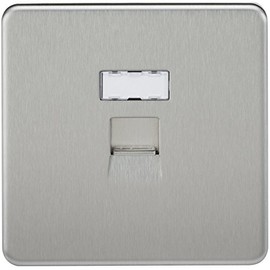Knightsbridge SFRJ45BC Screwless Rj45 Network Outlet, Brushed Chrome