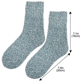 BundleMall 6 Pairs of Women's Wool Socks in Thick Knit Winter Warm and Comfortable Crew Socks Women Gifts (Set-A)