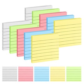 100 Sheets 10 Sticky Notes, 3.0 x 3.0 inches (76 x 76 mm), Sticky Notes, Ruled, Memo, Convenient, Stylish, Stationery, Colored