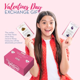 4E's Novelty You're a Gem Cards with Natural Gems - 30 Pack Individually Wrapped Gemstone Valentines Cards with Crystals Rock,Valentine Classroom Gifts for Boys Girls Valentines Gifts for Kids