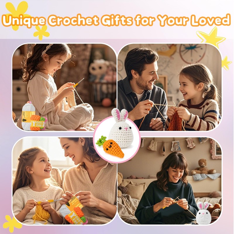 Crochet Kits for Beginners Adults and Kids,Crochet Starter Kit Step-by-Step