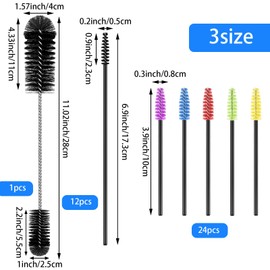 Perthlin Hummingbird Feeder Cleaning Brush 37 Pieces 3 Size Mini Nylon Tube Brush Set Double Headed Hummingbird Brush Cleaner 2 in 1 Hummingbird Brush Kit for Bottles Tubes Jars Bird Feeder (Black)