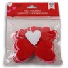 Heart Shaped Valentine Themed Felt Mini Sticker Set - Red, White, and Pink - 100 Piece