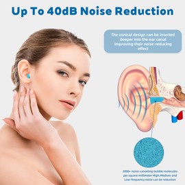 Ear Plugs for Sleeping Noise Cancelling - 40dB Ear Plugs for Noise Reduction - Calmer Earplugs for Concert Sleep Travel Study Work - Hearing Protection Sound Blocking - Blue 10 Pairs in 2 Cases