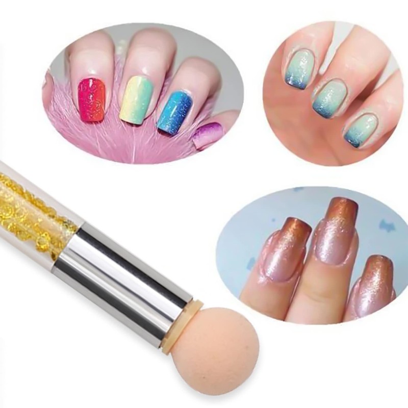 SILPECWEE 1pcs Nail Sponge Pen, Ombre Nail Brush Nail Design