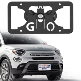 Heavy Duty Front License Plate Bracket Compatible with Fiat 500X 2016-2023, Anti-Theft No Drill Front Grille License Plate Holder Waterproof Car Plate Frame Accessories