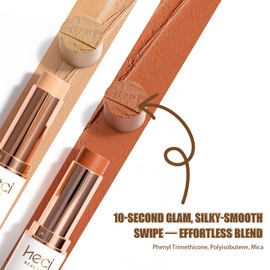 HECI BEAUTY Tinted Foundation Stick, Balm to Cream Foundation with Light to Medium Coverage, Infused with Hydrating Ingredients, Light 02, 0.25 oz