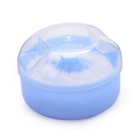 SUPVOX After-bath body powder box empty powder case powder puff container holder for home and travel cosmetic container (Blue)