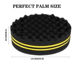 Barber Hair Brush Sponge Small Holes Afro Curl Twist Hair Sponges for Men Women Curls Natural Hair 2 Pcs with 1 Pc Hair Pick