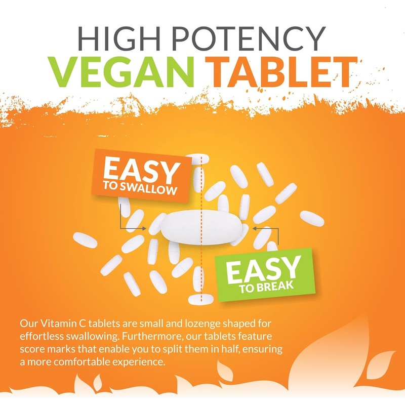 Vitamin C 1000mg - 180 Vegan Tablets - 6 Month