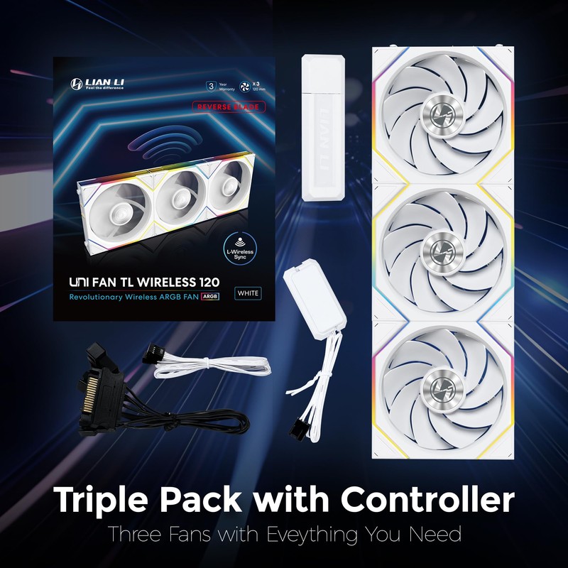 Lian Li UNI FAN TL Wireless Reverse 120 White (3pc)