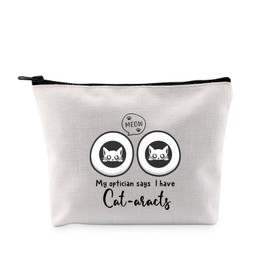 G2TUP Ophthalmologist Gift My Optician Says I Have Cat-aracts Makeup Bag Eye Doctor Optician Cosmetic Bag Optometrist Graduation Gift (I Have Cat-aracts CB)