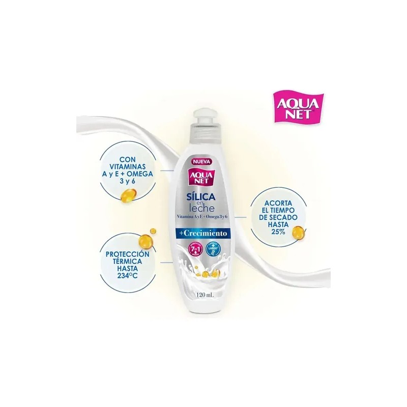 Sílica para Cabello Aqua Net en Leche con Crecimiento y