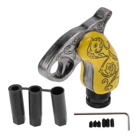 HOPESPANNER 10.8cm Shift Knob Universal Gear Shifter Knob Resin Stick Shifter Lever Knob for Automatic and Manual Vehicle with 3 Adapter Yellow 1 Set