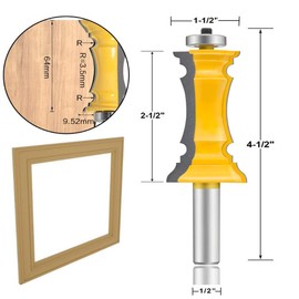 LEATBUY 2 PCS Router Bit Set, 1/2-Inch Shank Woodworking Wood Molding Cutter, Tongue Groove Mitered Panel Cabinet Door Rail and Stile Router Bits(CM7)