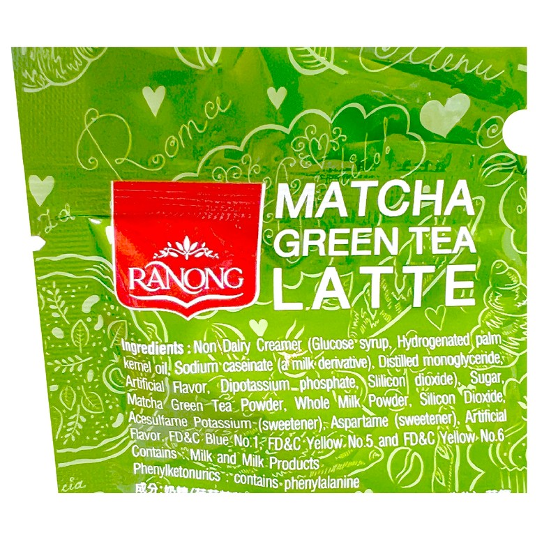 Ranong Tea, 3 in 1 Instant Matcha Green Tea Latte,