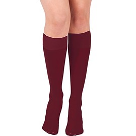 KMystic Womens Trouser Socks Knee High Burgundy, One Size