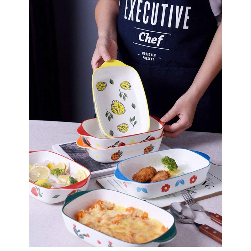 Bicuzat 8 x 5 Inch Ceramic Oven to Table Bakeware