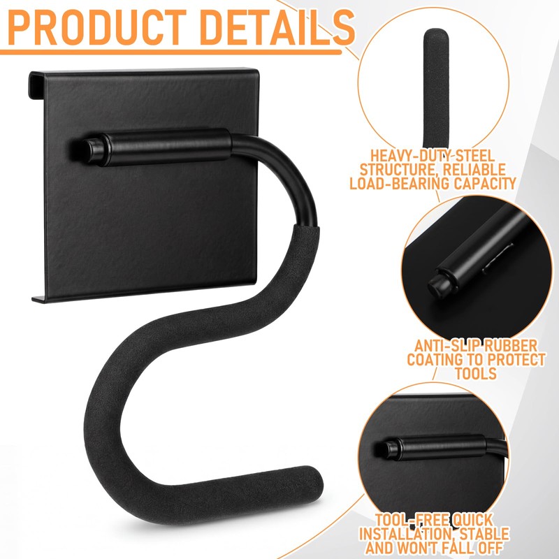 4 Pack S-Hooks for Wall Storage System, Heavy Duty Curved