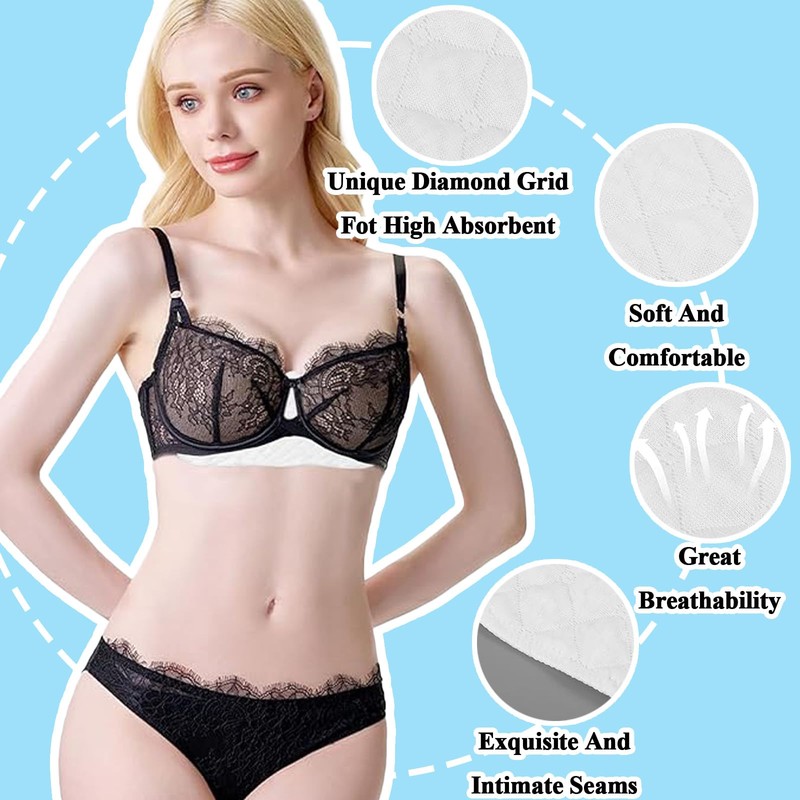JISRKP 6 Pcs Under Bra Sweat Liners, Cotton Bra Liners