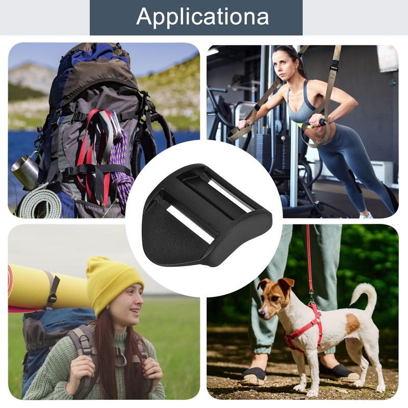 sourcing map 16Pcs Plastic Ladder Slider, 2" (50mm) Black Adjustable