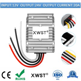 DC 12V Step Up to 24V Boost Power Converter 20A 480W DC Voltage Regulator Boost Converter Waterproof Module Transformer (12V-24V-20A)