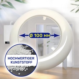 Cover rosette for gas vent pipes with inner diameter 100 mm, suitable for pipes of condensers and atmospheric boilers MONTERAL