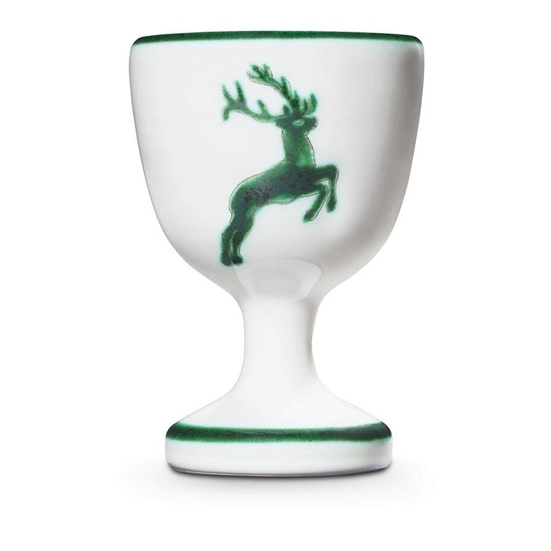 GMUNDNER KERAMIK Egg Cup Smooth Diameter 4.9 cm Green Deer