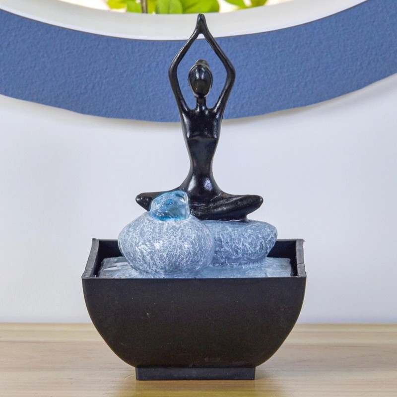 Zen'Light YOGA1 Springbrunnen Polyresin Schwarz 12 x 12 x 17