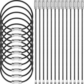Tuanse 200 Pcs Wire Keychain Cable Stainless Steel Wire Ring Cable Heavy Duty Luggage Tags Loops Tag Keepers 2mm Twist Barrel(4.33 Inch Long)