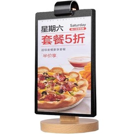 SVIAO Sign Holder, Page Turning, Menu Stand, Transparent Wood, Photo Frame, POP Stand, Promotional Supplies, Stores, Sales, Advertising, Merchandise, Card Holder, PVC, 5 Pages Included (3.9 x 7.9