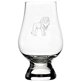 Lion Body Zoo Animal Themed Etched 6.5oz Whisky Glass Compatible With Glencairn Accessories