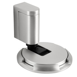 Bak Bo Windproof Door Stoppers 2 Pack Adjustable Bottom of Door Holder Indoor No Drilling Heavy Duty Mechanical Floor Door Stop with Screws and Adhesive Catch Door Keep Door Open Brushed Nickel BN-2