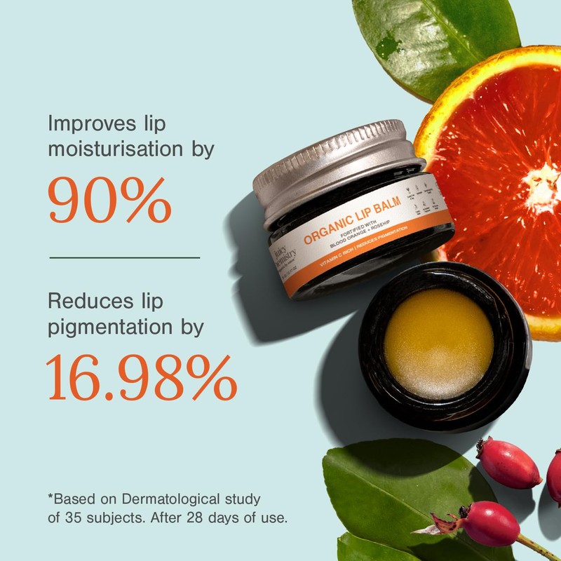 Juicy Chemistry Blood Orange & Rosehip Organic Lip Balm For