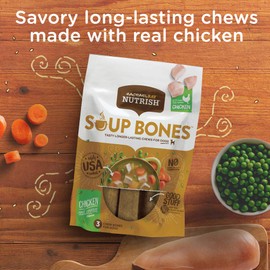 Rachael Ray Nutrish Soup Bones Dog Treats, Real Chicken & Veggies Flavor, 3 Bones, 6.3 Ounces