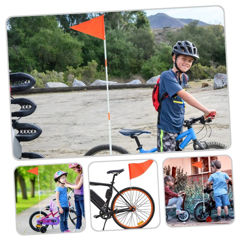 Abaodam 2Pcs Bike Safety Flags High Visibility Cycling Flags for