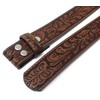 BC Belts Womens Leather Belt Strap with Embossed Western Scrollwork
