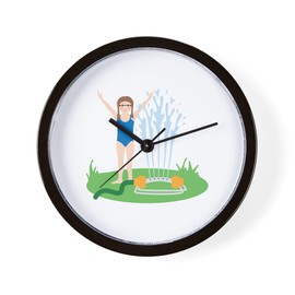CafePress Sprinkler Play 10" Wall Clock for Livingroom, Kitchen, or Office