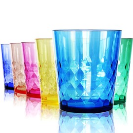 SCANDINOVIA - 13 Oz Unbreakable Cups - Vibrant Acrylic Tumblers, Shatterproof, Reusable & Dishwasher Safe, Smooth Rims, BPA-Free, Indoor & Outdoor Use, Plastic Cocktail Glasses - Set of 6-13 Oz