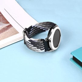 BISONSTRAP Nylon Watch Bands 18mm, Adjustable Braided Loop Straps for Men and Women,Gradient Black with Black Buckle