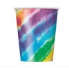 Unique Vasos de papel desechables, 9 onzas, teñido anudado, 8
