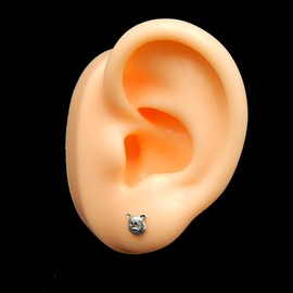 925 Sterling Silver Small Pig Face Stud Earrings 20527 1183