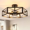 WILON Semi Flush Mount Ceiling Light, Industrial 6 Light Close