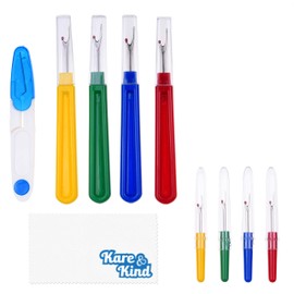 Kare & Kind 8x Sewing Seam Rippers - 4x Small and 4x Large Stitch Removers with Cap- Comes with a Trimming Scissors - For Sewing, Crafting, Quilting