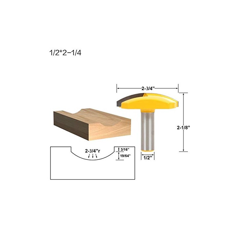Bowl Router Bit, 1-3/4" Diameter Crown Concave Bowl Molding Round