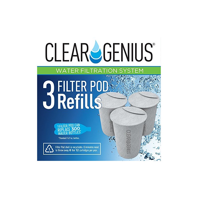 Clear Genius Filter Pod Refills (Pack-3) SR-3, Includes 3 Filter