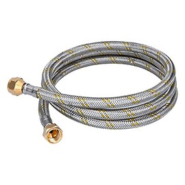 Foset FGA-15X, Manguera flexible de 150cm para gas, trenzado de acero inoxidable